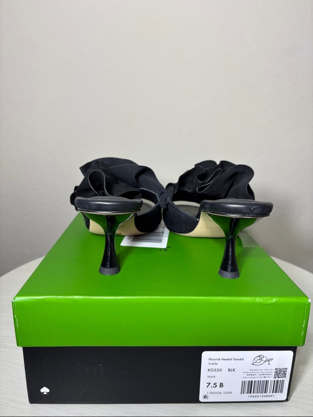NIB Kate Spade New York Flourish Heeled Sandals in Black - Size 7.5B - Picture 8 of 10